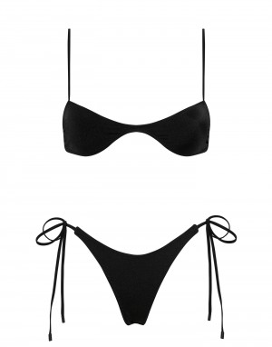 Ebony Black Triangl Este Women Bikini | KZNXOZIS