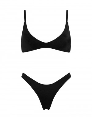 Ebony Black Triangl Maia Women Bikini | 0YRataP6