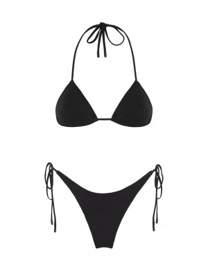 Ebony Black Triangl Vinca Women Bikini | g55t6nkb